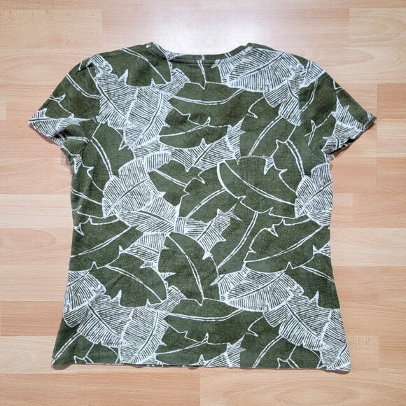 Croft & Barrow Green Leaf Print Short Sleeve Tee - Picture 10 of 12